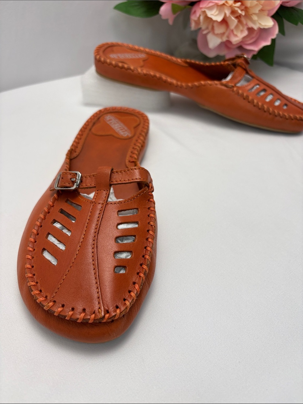 Seychelles Little Italy Mules Women’s 8 Leather Slip-On Burnt Orange #447